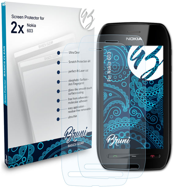 Bruni Basics-Clear Displayschutzfolie für Nokia 603