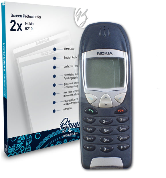 Bruni Basics-Clear Displayschutzfolie für Nokia 6210
