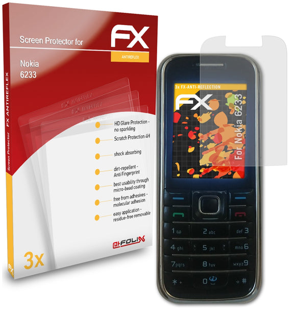 atFoliX FX-Antireflex Displayschutzfolie für Nokia 6233