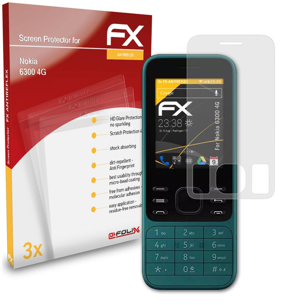atFoliX FX-Antireflex Displayschutzfolie für Nokia 6300 4G