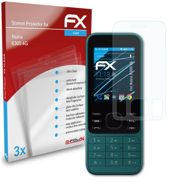 atFoliX FX-Clear Schutzfolie für Nokia 6300 4G