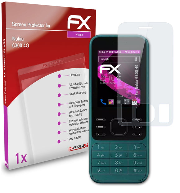 atFoliX FX-Hybrid-Glass Panzerglasfolie für Nokia 6300 4G
