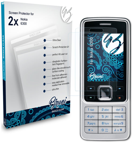 Bruni Basics-Clear Displayschutzfolie für Nokia 6300