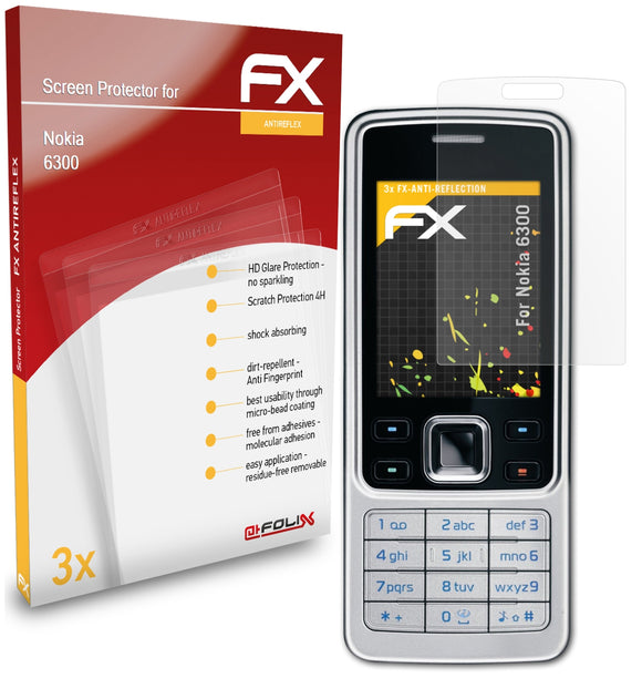 atFoliX FX-Antireflex Displayschutzfolie für Nokia 6300