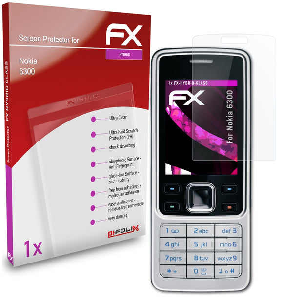 atFoliX FX-Hybrid-Glass Panzerglasfolie für Nokia 6300