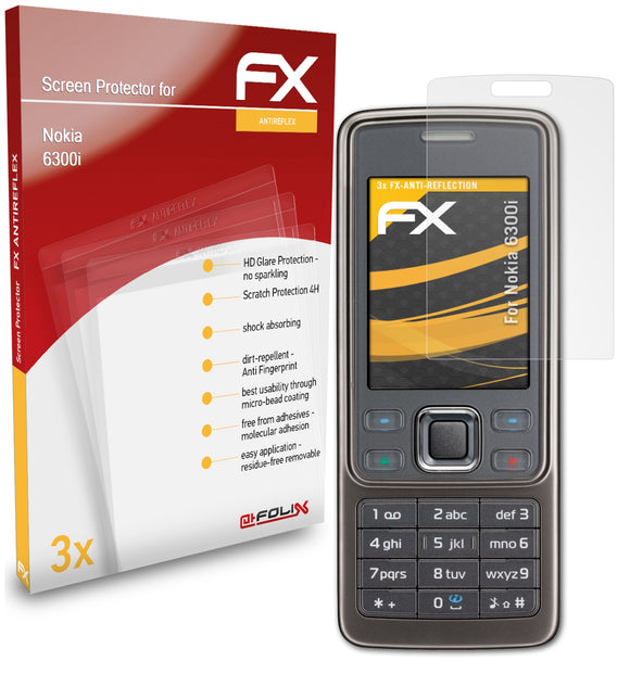 atFoliX FX-Antireflex Displayschutzfolie für Nokia 6300i