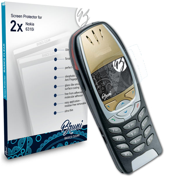 Bruni Basics-Clear Displayschutzfolie für Nokia 6310i