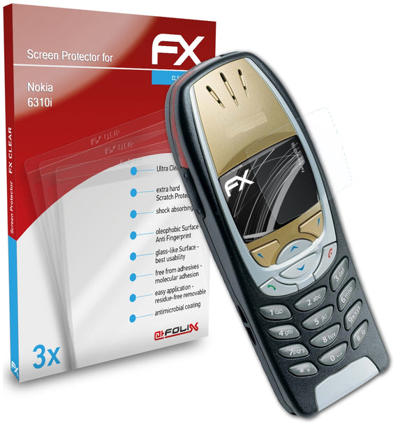 atFoliX FX-Clear Schutzfolie für Nokia 6310i
