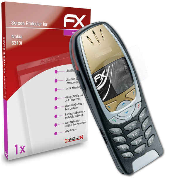 atFoliX FX-Hybrid-Glass Panzerglasfolie für Nokia 6310i