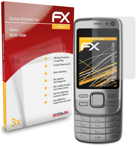 atFoliX FX-Antireflex Displayschutzfolie für Nokia 6600i Slide