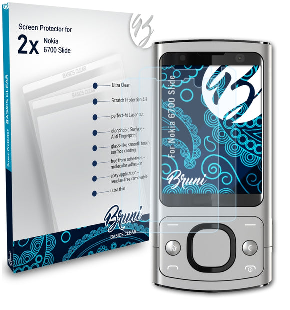 Bruni Basics-Clear Displayschutzfolie für Nokia 6700 Slide