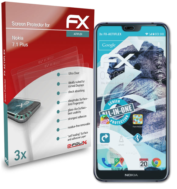 atFoliX FX-ActiFleX Displayschutzfolie für Nokia 7.1 Plus