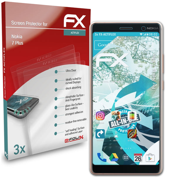 atFoliX FX-ActiFleX Displayschutzfolie für Nokia 7 Plus