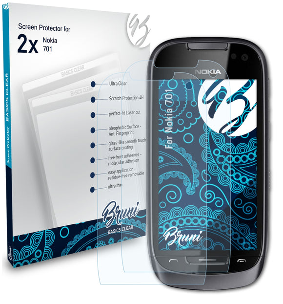Bruni Basics-Clear Displayschutzfolie für Nokia 701