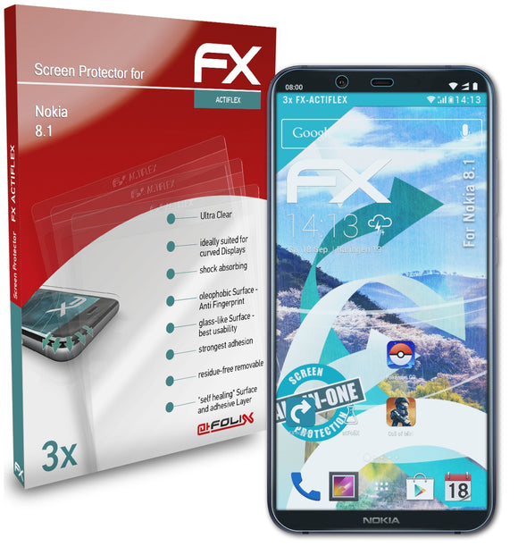 atFoliX FX-ActiFleX Displayschutzfolie für Nokia 8.1
