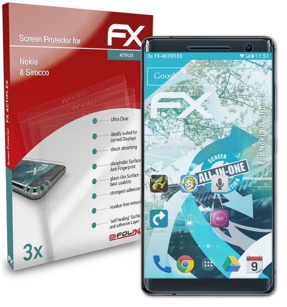 atFoliX FX-ActiFleX Displayschutzfolie für Nokia 8 Sirocco