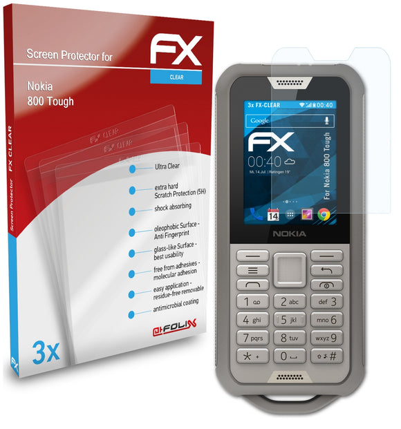 atFoliX FX-Clear Schutzfolie für Nokia 800 Tough