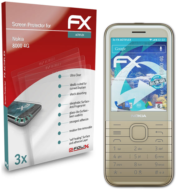 atFoliX FX-ActiFleX Displayschutzfolie für Nokia 8000 4G