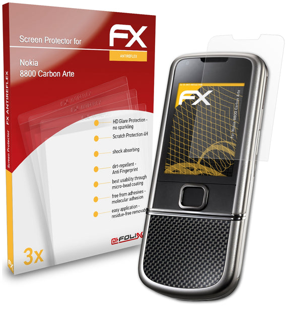 atFoliX FX-Antireflex Displayschutzfolie für Nokia 8800 Carbon Arte