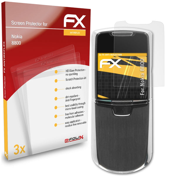 atFoliX FX-Antireflex Displayschutzfolie für Nokia 8800