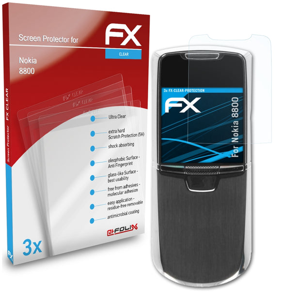 atFoliX FX-Clear Schutzfolie für Nokia 8800