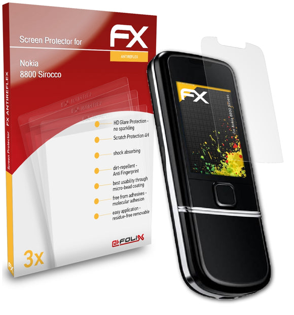 atFoliX FX-Antireflex Displayschutzfolie für Nokia 8800 Sirocco