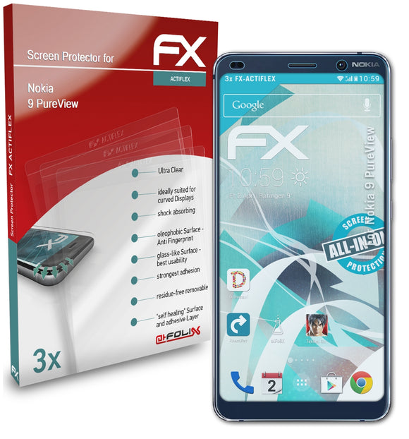 atFoliX FX-ActiFleX Displayschutzfolie für Nokia 9 PureView