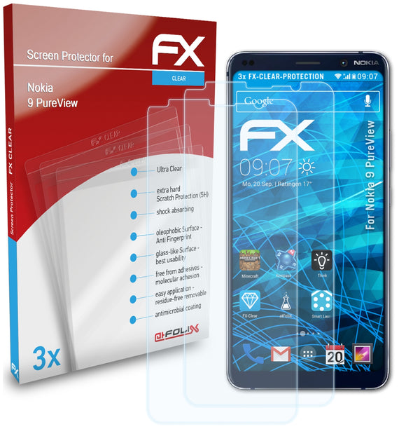 atFoliX FX-Clear Schutzfolie für Nokia 9 PureView