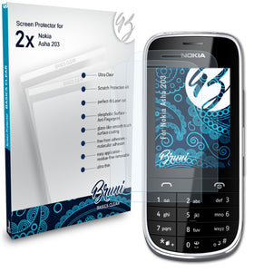 Bruni Basics-Clear Displayschutzfolie für Nokia Asha 203