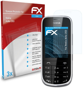atFoliX FX-Clear Schutzfolie für Nokia Asha 203