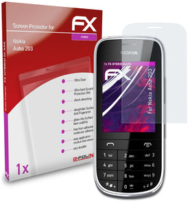 atFoliX FX-Hybrid-Glass Panzerglasfolie für Nokia Asha 203