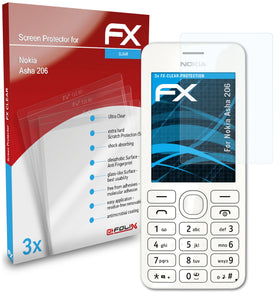 atFoliX FX-Clear Schutzfolie für Nokia Asha 206