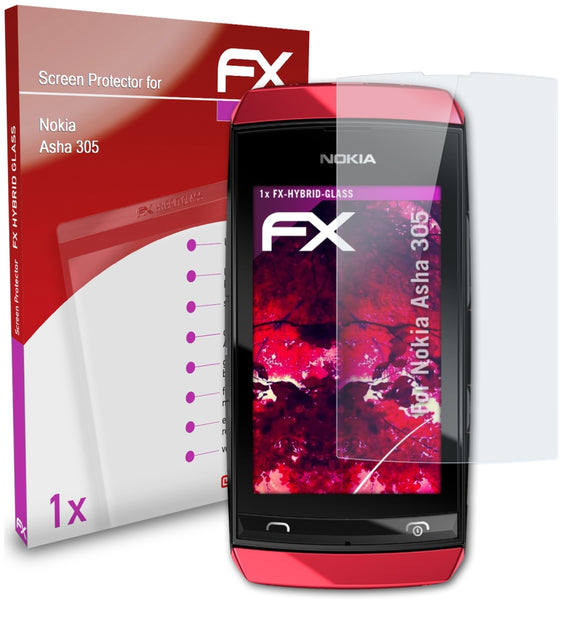 atFoliX FX-Hybrid-Glass Panzerglasfolie für Nokia Asha 305