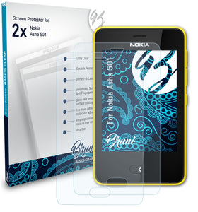 Bruni Basics-Clear Displayschutzfolie für Nokia Asha 501