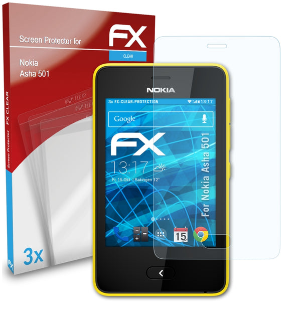 atFoliX FX-Clear Schutzfolie für Nokia Asha 501