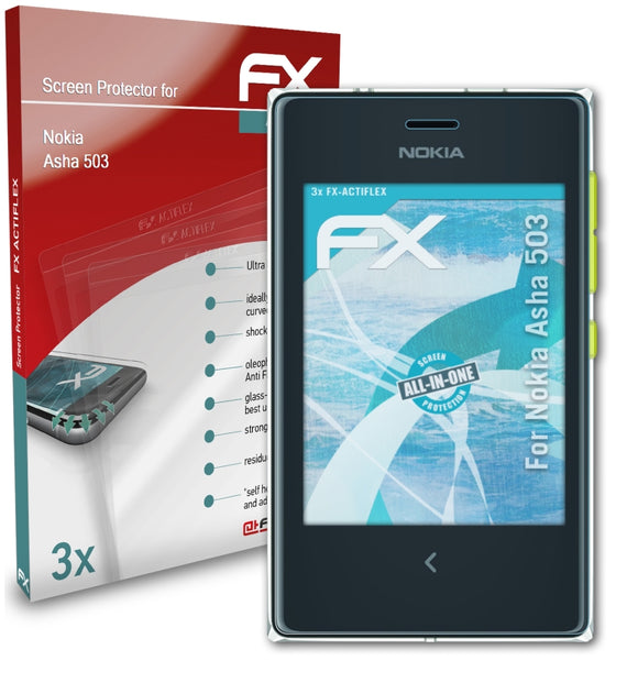 atFoliX FX-ActiFleX Displayschutzfolie für Nokia Asha 503