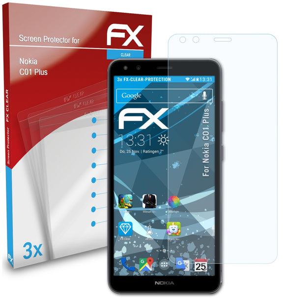 atFoliX FX-Clear Schutzfolie für Nokia C01 Plus
