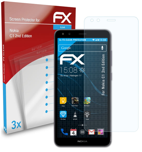atFoliX FX-Clear Schutzfolie für Nokia C1 2nd Edition