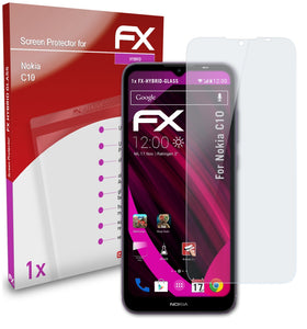 atFoliX FX-Hybrid-Glass Panzerglasfolie für Nokia C10