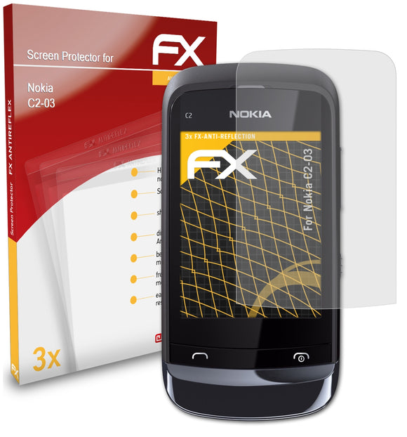 atFoliX FX-Antireflex Displayschutzfolie für Nokia C2-03