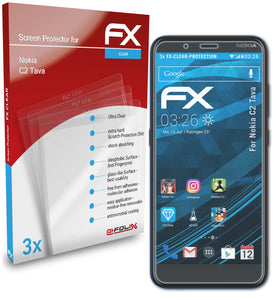 atFoliX FX-Clear Schutzfolie für Nokia C2 Tava