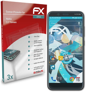atFoliX FX-ActiFleX Displayschutzfolie für Nokia C2 Tennen
