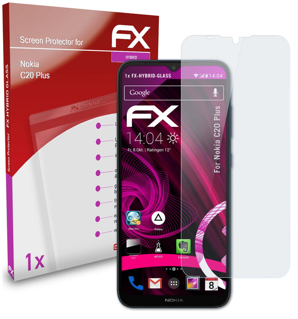 atFoliX FX-Hybrid-Glass Panzerglasfolie für Nokia C20 Plus