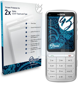 Bruni Basics-Clear Displayschutzfolie für Nokia C3-01 Touch and Type