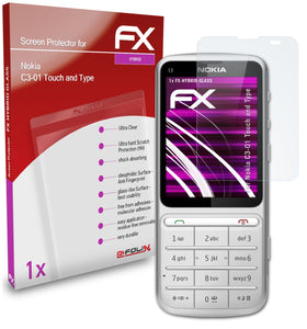 atFoliX FX-Hybrid-Glass Panzerglasfolie für Nokia C3-01 Touch and Type