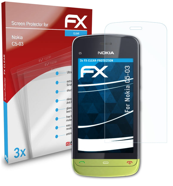 atFoliX FX-Clear Schutzfolie für Nokia C5-03