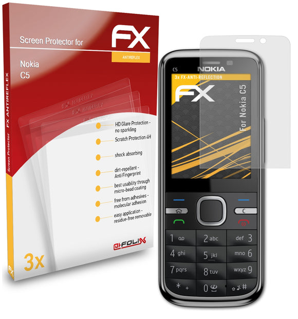 atFoliX FX-Antireflex Displayschutzfolie für Nokia C5