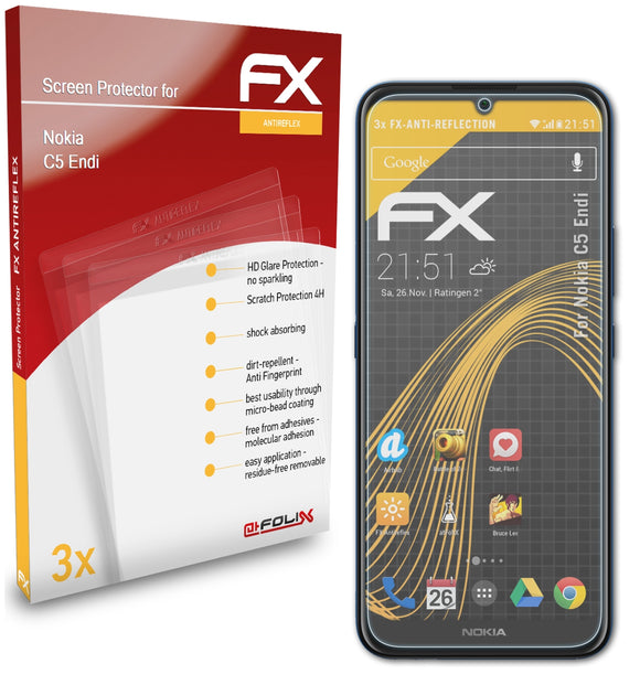atFoliX FX-Antireflex Displayschutzfolie für Nokia C5 Endi