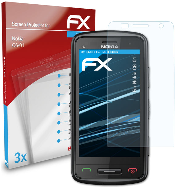atFoliX FX-Clear Schutzfolie für Nokia C6-01