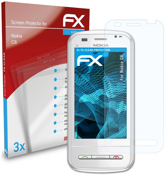 atFoliX FX-Clear Schutzfolie für Nokia C6